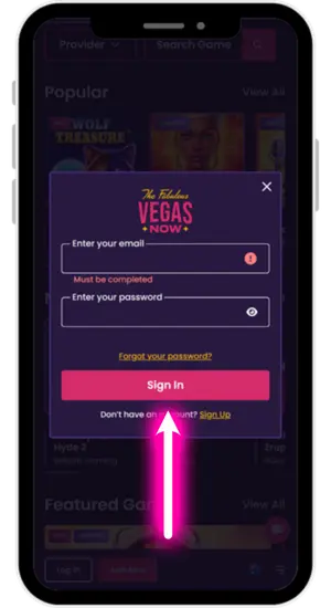 VegasNow Casino account sign in Australia
